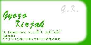 gyozo kirjak business card